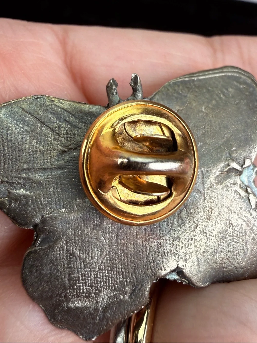 Vintage Butterfly Brooch Ballou Back Gold Silvertone Figural Estate Pin